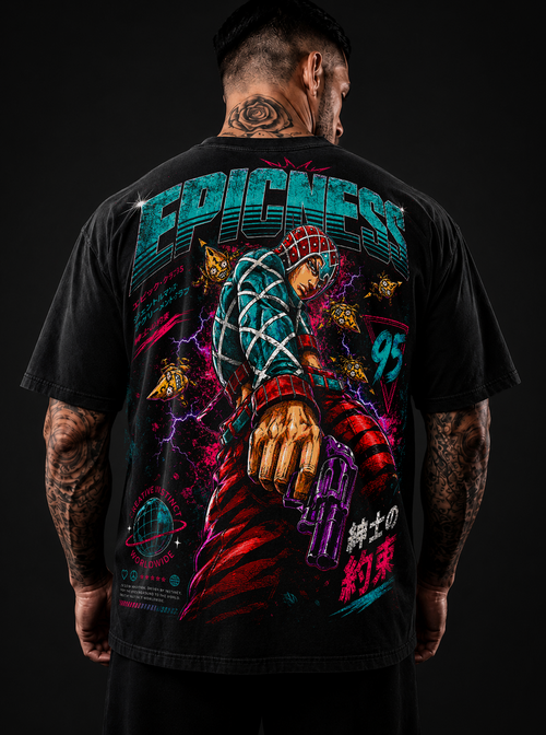 EPICNESS Purple Gun - dos t-shirt oversized noir
