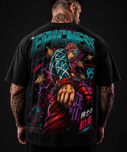EPICNESS Purple Gun - dos t-shirt oversized noir